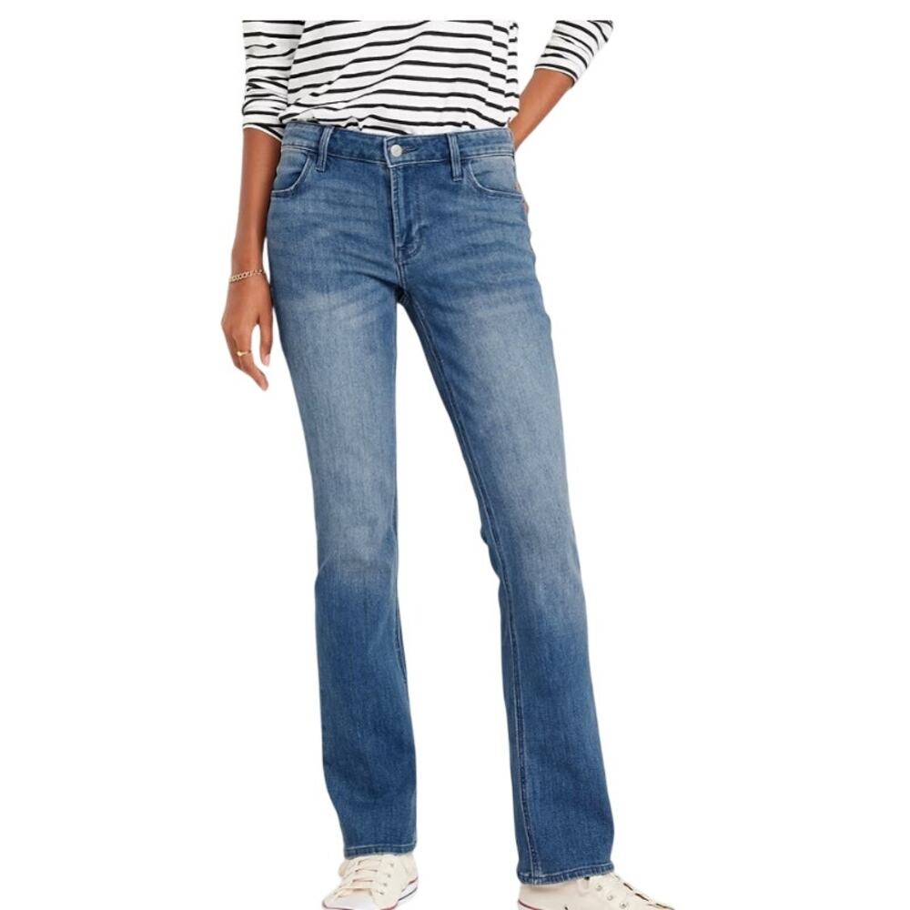 Old Navy Mid-Rise Bootcut Jeans, Stretch Medium Wash, Women's Size 12 Petite